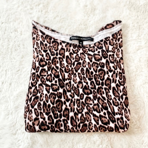 WH|BM Crew Neck Leopard Print Sweater - Picture 4 of 7